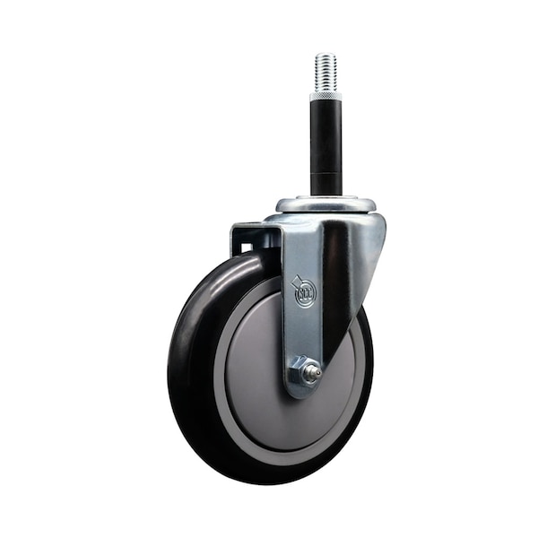 5'' SS Black Poly Wheel Swivel 3/4'' Expanding Stem Caster